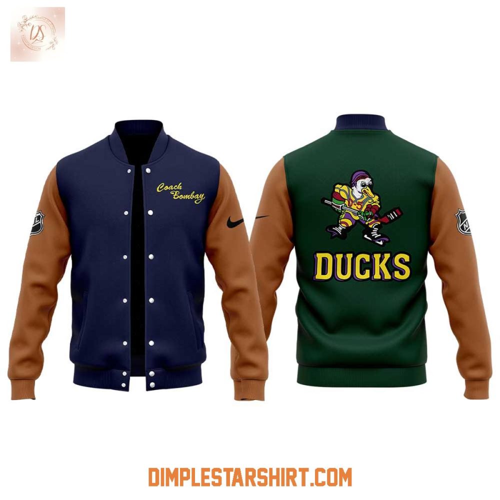 Anaheim Ducks Gordon Bombay The Mighty Ducks Baseball Jacket
