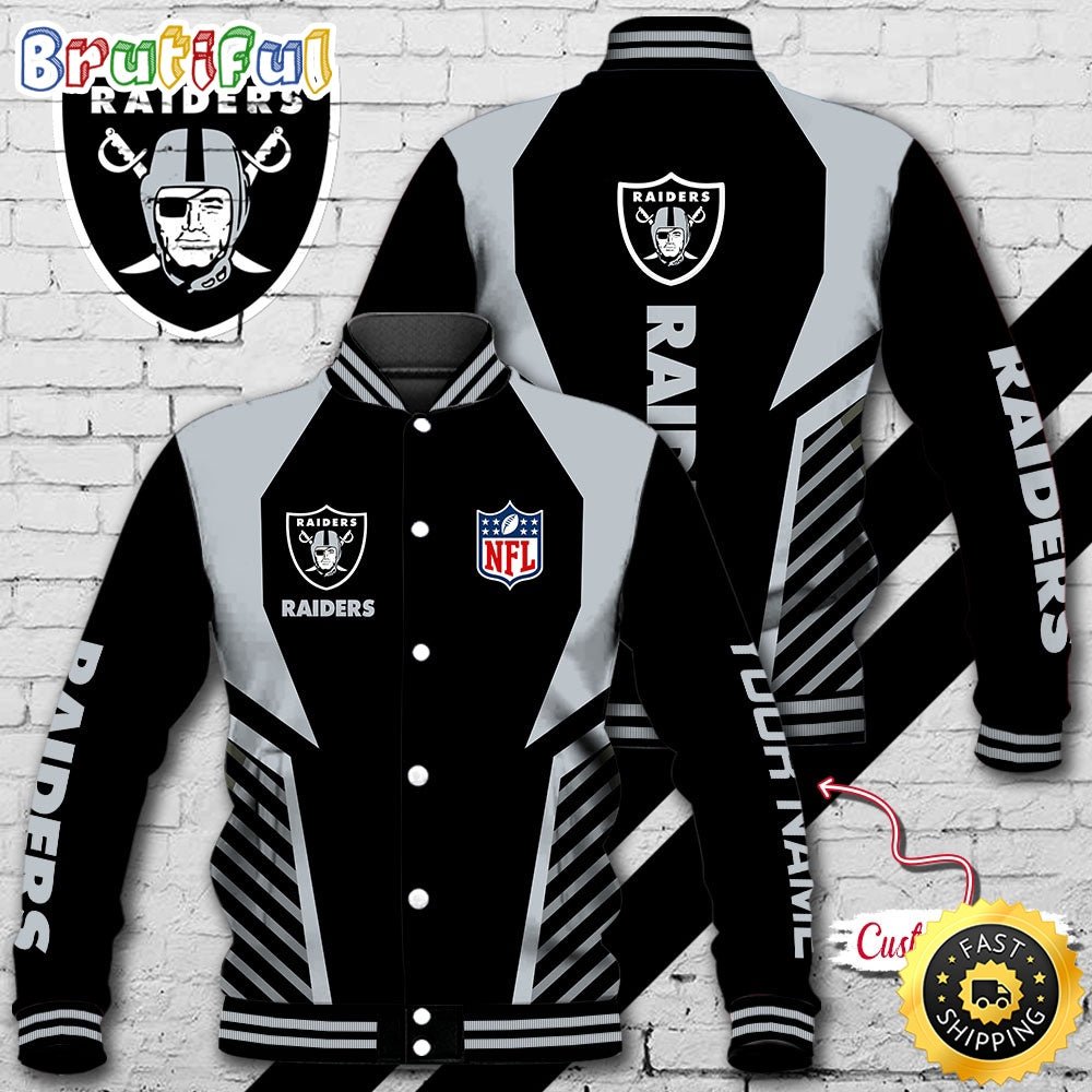 NFL Las Vegas Raiders Baseball Jacket Football Sports Jacket