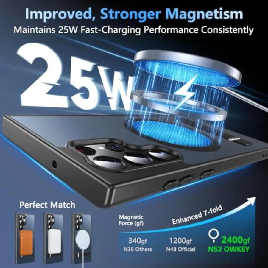 for Samsung Galaxy S22 Ultra Case with Stand, Compatible with MagSafe, Magnetic Phone Case Military-Grade Protection Shockproof