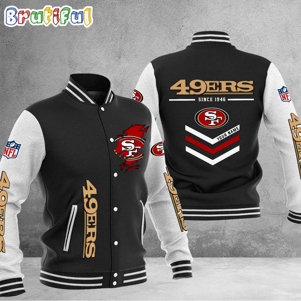 NFL San Francisco 49ers Football Team Personalized Varsity Baseball Jacket