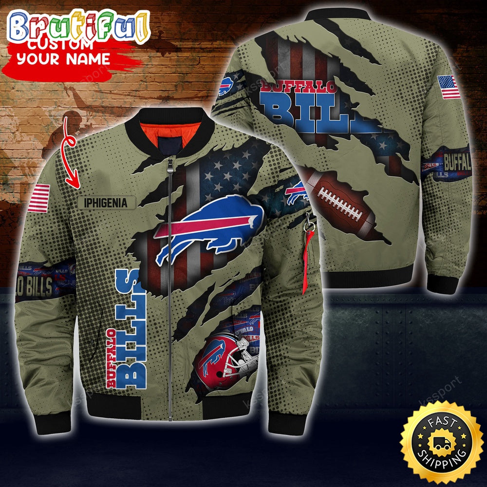 Personalized NFL Buffalo Bills Bomber Jacket Iconic Bomber Look